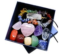ZJchao Premium Crystals KIT 7 Chakra Hexagonal Column Bracelet Set Spiritual Massage Stone Irregular Yoga Stone for Balancing Energy