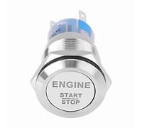 ZJchao Push Bouton de LED Engine Start Switch Button Stainless Steel Push Starter Universal Vehicle Ignition Control 12V (silver stainless steel)