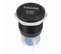 ZJchao Push Bouton de LED Engine Start Switch Button Stainless Steel Push Starter Universal Vehicle Ignition Control 12V (black zinc aluminum alloy)