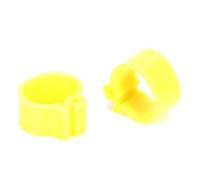 ZJchao Quail Leg Bands, 200Pcs 10mm Pigeons No Word Leg Poultry Foot Clamp/Holder Identification Birds Supplies with 0.4 X 0.3in Poultry Bands Pigeons for Most Adult Birds (Yellow)