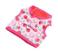 ZJchao Rabbit Harness Dress, Cute Cartoon Strawberry Pattern Soft Breathable Pet Clothes, with Hook and Loop for Small Pets (M)