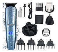 ZJchao Rechargeable Hair Trimmer Cordless Electric Hair Clipper with 4 Replaceable Heads 5 Guide Combs USB Charging for Men Home Travel