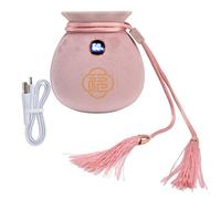 ZJchao Rechargeable Handwarmer, Double Sided Heating, Chip Protection, Digital Display, Blessing Bag Design, Pocket Hand Warmer, 6000mAh Power Bank, ABS+Silicone+Velvet, Electric Hand (Pink)