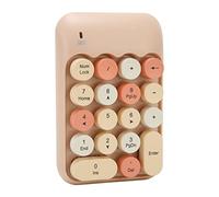 ZJchao Retro Color Round Keycaps 18 Keys Wireless Numeric Keypad for Laptop, USB Receiver, Portable Silent Number Pad, Wireless Distance Up to 33ft, Multifunctional with ABS (Milk Tea Color Mixed
