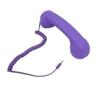 ZJchao Retro Microphone, 3.5mm Plug Retro Radiation Proof Wired Telephone Handset Receiver With Cell Phone Handset Cell Phone Microphone To Landline Adapter for Smartphone (Purple)