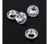 ZJchao Rhinestone Buttons, Buttons 50pcs Crystal Diamante Rhinestone Round Upholstery For Tufting with Metal Loop For Clothes Crafts Headboard Sofa (25mm)