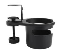 ZJchao Rolling Desk Clamp Rotating Desk Cup Holder Clip-On Beverage Organizer for Mugs and Bottles, Adjustable Storage Rack for Office and Home Use