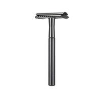 ZJchao Safety Barber Straight Vane/Wing Stainless Steel Shaving Tool, Black, Silver, Rose Gold with Premium Stainless Steel Safety Barber Straight Vane/Wing / (Black)