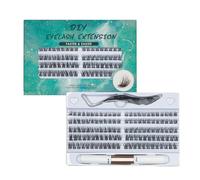 ZJchao Segmental False Eyelashes Single Cluster Eyelashes 120 Cluster Set with Eyelash Tweezers Dual-Ended Eyelash Glue