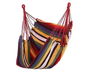 ZJchao Sensory Swing Fabric Hammock Chair Portable Comfortable Colorful Stripe Hanging Rope Swing for Indoor and Outdoor Use