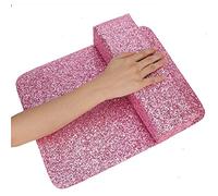ZJchao Sequins Nail Art Mat Pillow Hand Rest Cushion for Manicure Pedicure Comfortable Support Tool (Pink Hand Pillow)