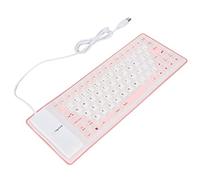ZJchao Silicone Keyboard Oll Up Keyboard Silent Soft Comfortable USB Wired Fully Sealed Design Lightweight Portable Rubber Keyboard Silicone Keyboard for PC (Pink)