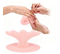 ZJchao Silicone Nail Art Finger Rest Whale Tail Design with Strong Suction Cup Base Non Slip Widened Thickened Base for Manicure Nail Art Enthusiasts Professional or At Home Use (Pink)
