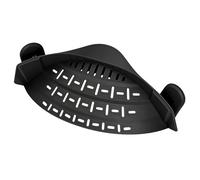 ZJchao Silicone Pasta Strainer, on Strainer for Pots Pans Bowls with Sturdy Clamps, Flexible Grip and Dishwasher Safe, Suitable for Spaghetti Pasta Ground Beef Fruits Vegetables (Black)