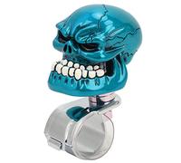 ZJchao Skull Steering Wheel Knob Spinner Suicide Handle for Cars Trucks Tractors Boats with Rustproof Resin Metal Material Nonfading Sturdy Durable (Blue)