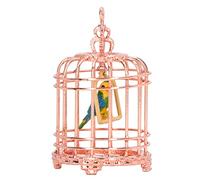 ZJchao Small Bird Cage Decor, 1/12 Metal Dollhouse Birdcage Dollhouse Miniature Bird Cage Small with 2.2x1.4x1.4in Birdcage Mini for 1/12 /6 Decoration (Rose Gold)