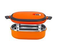 ZJchao Stainless Steel Insulated Lunch Box for Adults Thermal Food Storage with Arched Handle Leak Proof Extended Fastening Lid Air Hole Design Durable Supper Dinner Container