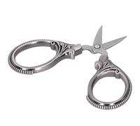 ZJchao Stainless Steel Sewing Scissors Embroidery Thread Tailoring Scissors Portable Ergonomic Design for Home Travel DIY Craft (Silver Black)
