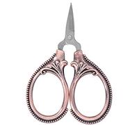 ZJchao Stainless Steel Sewing Scissors Embroidery Thread Tailoring Scissors Portable Ergonomic Design for Home Travel DIY Craft (Rose Gold)