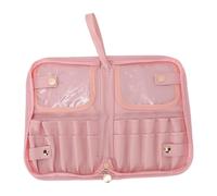 ZJchao Standing Makeup Brush Organizer Water Foldable Travel Cosmetic Bag with Upright Design for Storing Up to 20 Brushes Pink