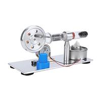 ZJchao Stirling Engine Model, Physics Science Experiment Kit with LED Light Stainless Steel Assembled for Teaching Learning