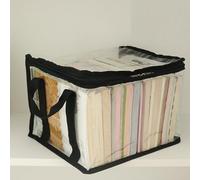 ZJchao Storage Bags, Comic Book Storage Box Book Organizer Clear Bag PVC Large Capacity Zipper Multipurpose For Clothes For Documents Materials (Small 25.5x19.5cm/10.03x7.67in)