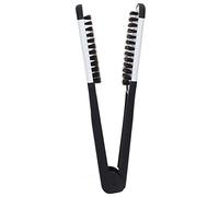 ZJchao Straightening Comb, Double Sided Beard Straightening Clamp Brush Beard Styling Tool Professional Brush for Smooth Grooming (Black White)