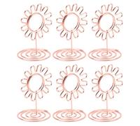 ZJchao Table Number Holders, Place Card Holders Gold Plated Surface 20PCS Wire Table Picture Photo Center Pieces Decoration for for Wedding Anniversary Party (Rose Gold)