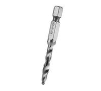 ZJchao Thread Tap Set, Drill and Tap Bit Set HSS Screw Thread 12PCS M3-M10 Hex Shank Plated Tool Inch Drill Bits