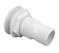 ZJchao Thru Hull Fitting, Marine Through Hull Fitting 2in White ABS Plastic Hose Coupler Thru Connector Drain Scupper Boats Drain Outlet Accessory