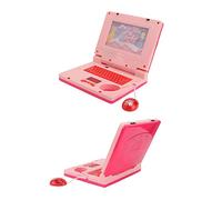 ZJchao Toddler Laptop, Children Learning Computers LED Music Toy Laptop Electronic Cognitive Development Simulation Computer Toy (Pink Non Retractable Mouse)