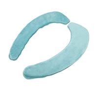 ZJchao Toilet Cushion, Soft Toilet Soft Comfortable Warm Washable Self Adhesive Flannel 2 Pcs Warmer Cover Padded Cover Cushion (Light Blue)