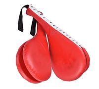 ZJchao Training Pad Strike Double Kick Training Pad for Taekwondo Karate and Kickboxing with Sound Feedback Wrist Strap Enhanced Performance 37.5x19cm Red