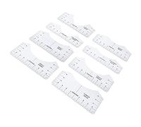 ZJchao Tshirt Ruler Guide, Placement Center Design Neck Calibration and Sewing Alignment Guiding Shirt Measurement Tool Sewing Rulers For Clothing Design (Round neck ruler transparent style)