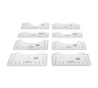 ZJchao Tshirt Ruler Guide, Placement Center Design Neck Calibration and Sewing Alignment Guiding Shirt Measurement Tool Sewing Rulers For Clothing Design (Round neck ruler white style)