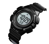 ZJchao Unisex Digital Watch Multifunction Electronic Wristwatch with EL Backlight 50M Watertight Stopwatch Alarm Clock W ate Display for Men Women Casual Sports Black Pink Red (Black)