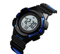 ZJchao Unisex Digital Watch Multifunction Electronic Wristwatch with EL Backlight 50M Watertight Stopwatch Alarm Clock W ate Display for Men Women Casual Sports Black Pink Red (Blue)