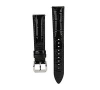 ZJchao Universal Watch Band, Adjustable PU Leather Strap Replacement 18mm, Soft Heat Material with Smooth Polished Edges, for Men Women (Glossy Black)