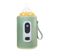 ZJchao USB Baby Bottle Warmer Portable Milk Bottle Heater with LCD Screen & Temperature Control for Travel Car Plane 20 Min Fast Heating 38-55℃ Adjustable (Green)