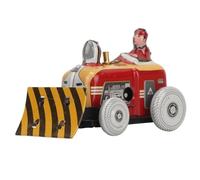 ZJchao Vintage Pushdozer Toy Wind Up Collectible Nostalgic, Small Size for On The Go Entertainment with Iron Material