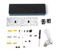 ZJchao WiFi RGB LED Clock Kit with Automatic Time Sync Colorful Electronic Display for IoT Projects, Adjustable Brightness & Custom Patterns, Soldering Practice Set for Electronics (Blue)