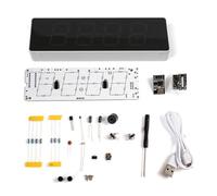 ZJchao WiFi RGB LED Clock Kit with Automatic Time Sync Colorful Electronic Display for IoT Projects, Adjustable Brightness & Custom Patterns, Soldering Practice Set for Electronics (White)