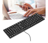 ZJchao Wired Large Print Keyboard, USB, 104 Keys, ABS, Plug and Play