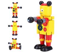 ZJchao Wood Building Kits For Kids, Wood Robot Toy Robot Building Kit Astrobot Toy With Its Flexible Design For Both Boys and Girls (Yellow)