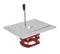 ZJchao Wood Router Lift System with Table Insert Plate, 4 Jaw Clamping Base for CNC Router Accessories, Adjustable Mounting Kit for Workshop Woodworking Tools (Silver)