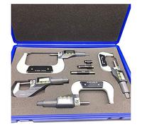 ZJCNHY 0-100mm Digital Micrometer, 4pcs Set, Stainless Steel & Plastic, 0.001mm Accuracy