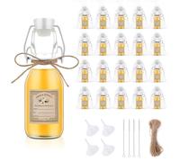 zjdbset 20pcs 4oz Swing Top Glass Bottles for Vanilla Extract, Hot Sauce, Beans; Leak Proof, Reusable; 118.29ml Capacity, Clear Glass; Combination with Accessories