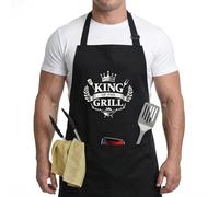 ZJEEACO BBQ Apron Gifts for Men, Funny Cooking Apron with Pockets, Personalised Kitchen Aprons for Outdoor Grilling Accessories, Ideal Christmas Unusual Presents for Dad Grandad Husband