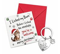 ZJEEACO Dog Mum Gifts, Funny Christmas Card and Best Mum Keyring from the Dog, Gift from the Dogs for Women, Hilarious Xmas Card Keychain for Owner Walker New Puppy Mummy