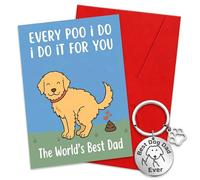 ZJEEACO Fathers Day Gift, Funny Dad Birthday Card From The Dog, Personalised Dog Dad Gifts Keyring, Happy Fathers Day Rude Presents for Men Husband Step Dad Grandad Daddy, Anniversary Unusual Gifts